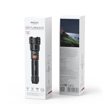Yesido TC10 Telescopic Flashlight 220lm | Klikk Malta