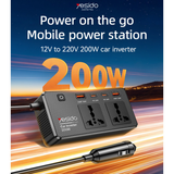Yesido VC07 Car Adapter Charger 200W | Klikk Malta
