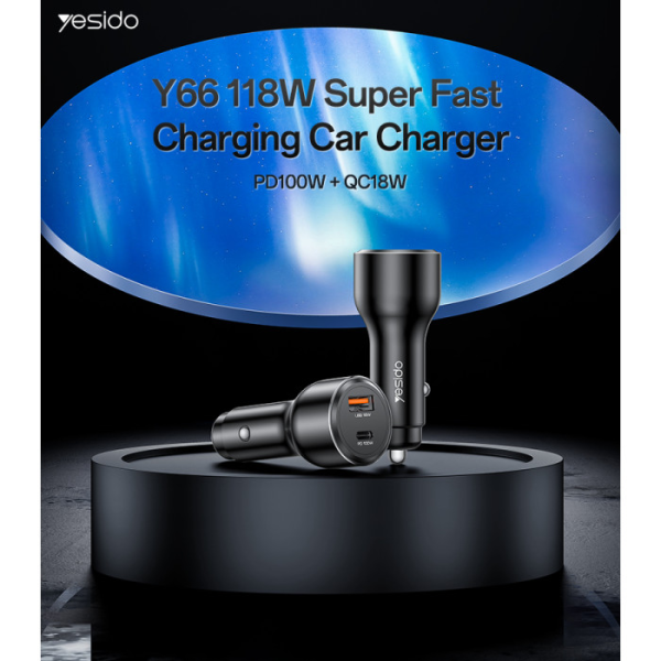 Yesido Y65 2-port USB Car Charger 100W (USB... | Klikk Malta