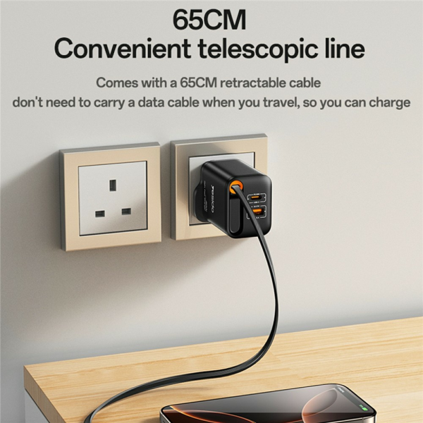 Yesido YC145 40W Wall Charger with Retracta... | Klikk Malta
