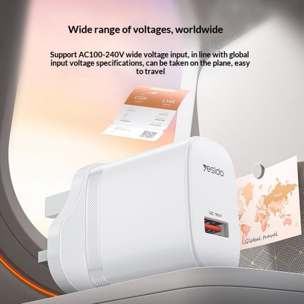 Yesido YC157 18W USB Wall Charger USB-A UK ... | Klikk Malta