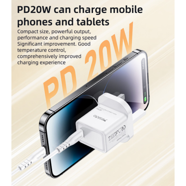 Yesido YC79 20W USB-C GaN Wall Charger Whit... | Klikk Malta